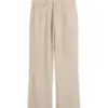 Light Beige Wide-Leg Five-Pocket Pants