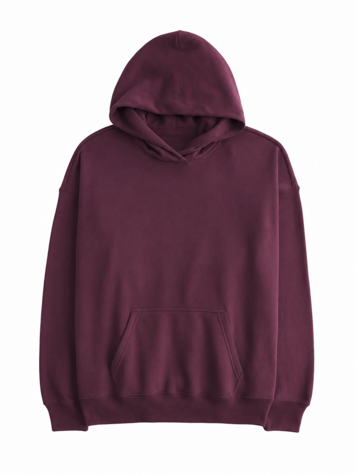 Solid Burgundy Oversized Hoodie