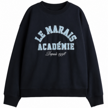 Black Crewneck Sweatshirt with Distressed Graphic