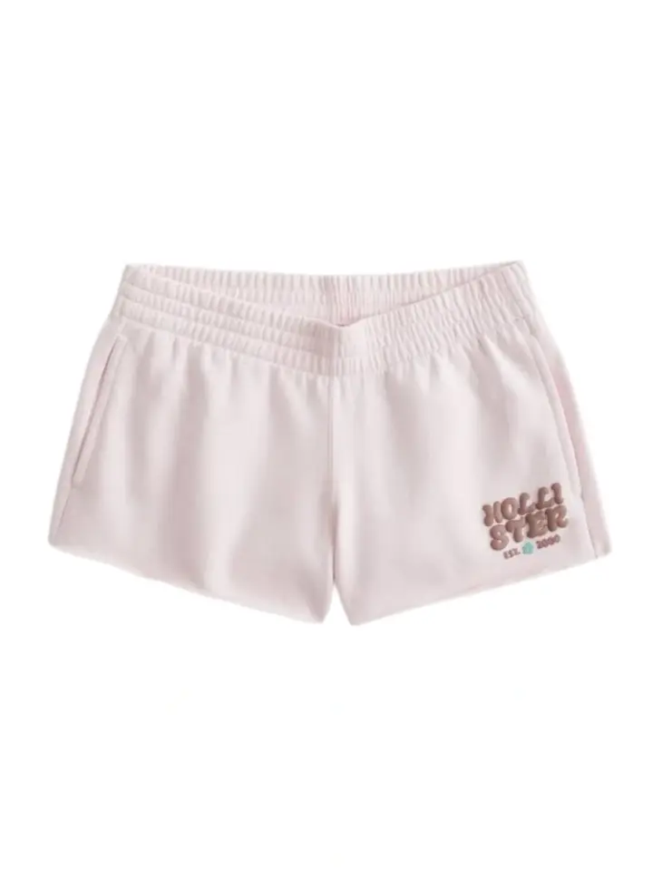 Light Pink High-Rise Smocked Waist Shorts