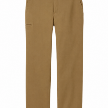 Khaki Straight-Fit Woven Pants with Welt Pocket