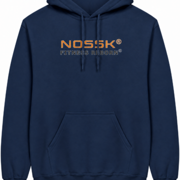Navy Blue Relaxed Fit Fitness Graphic Pullover Hoodie