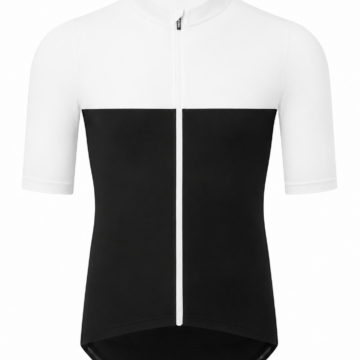 White and Black Short-Sleeve Cycling Jersey